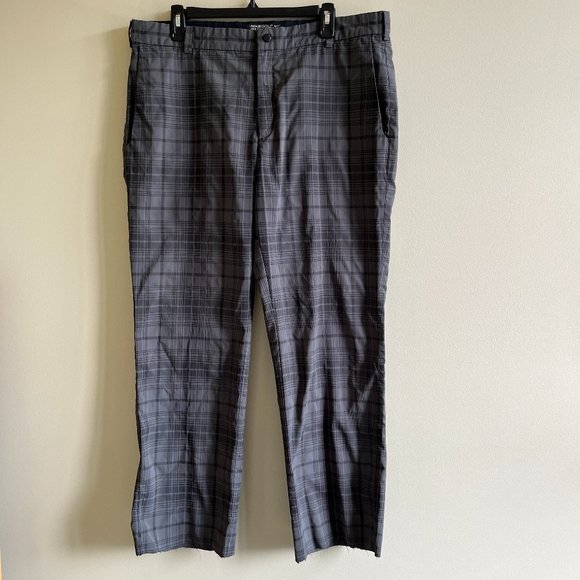NIKE GOLF DRI FIT TOUR PERFORMANCE Pants Plaid Gray Black SZ 36x32 Stretch Mens - Picture 3 of 12